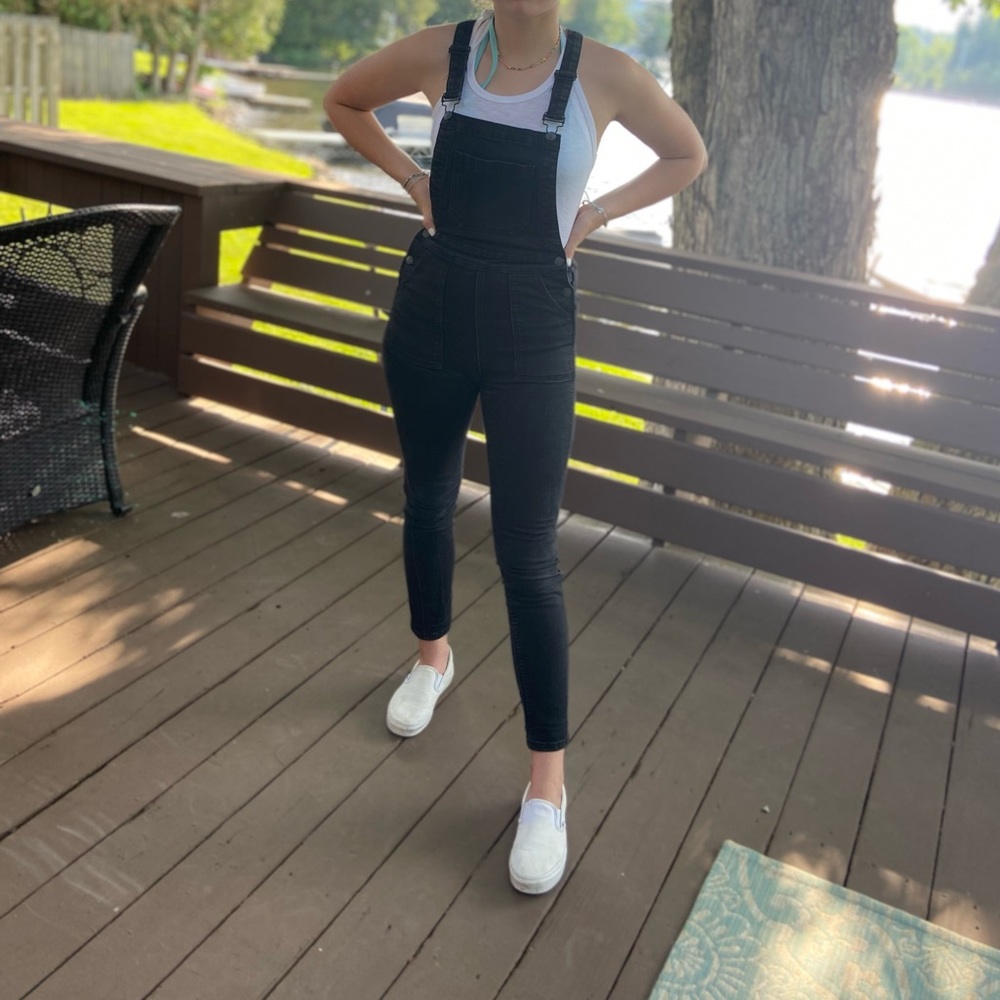 Brandy Melville skinny black overalls